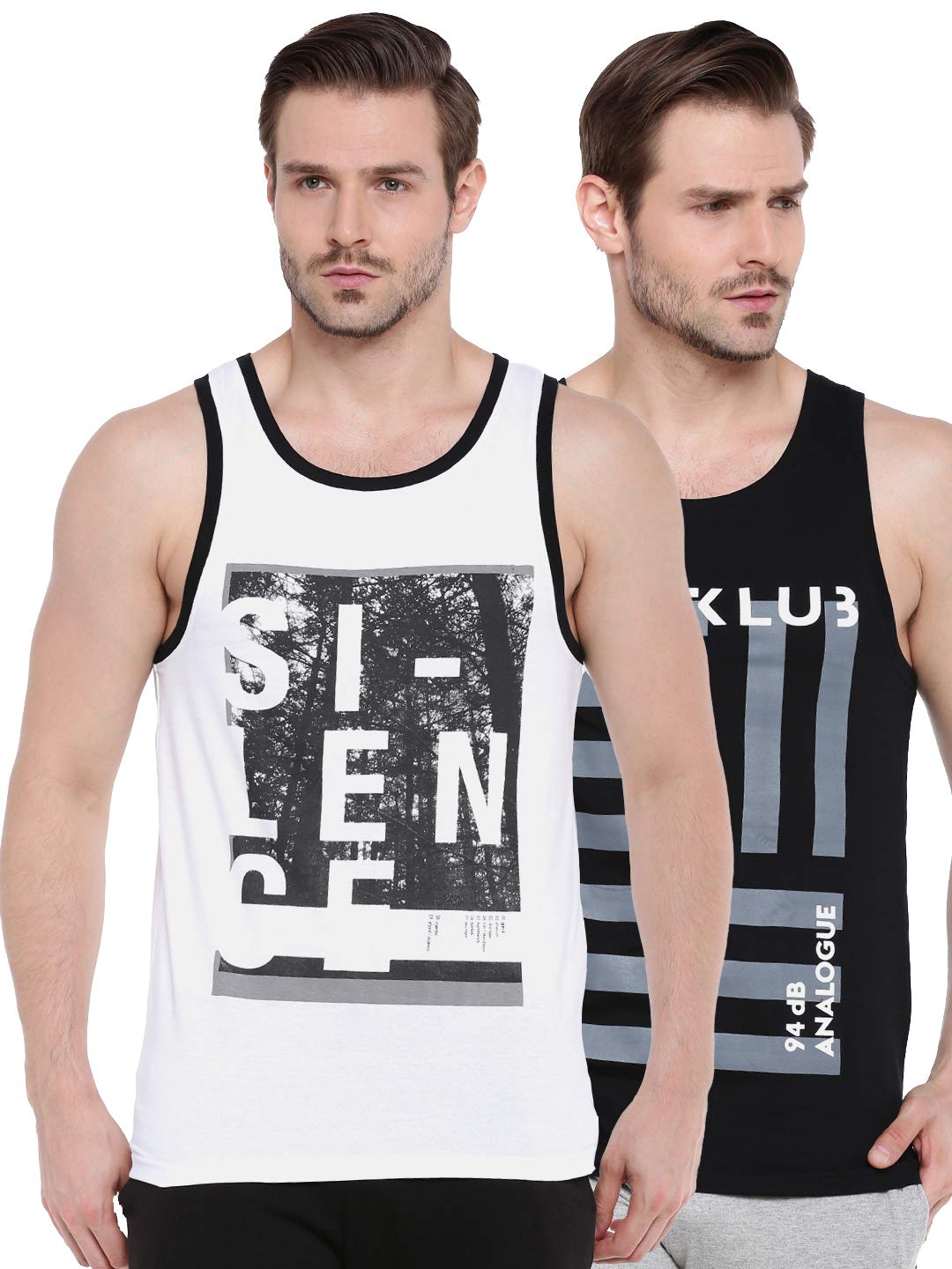 force nxt Printed Gym Vest for Men Pack of 2 | Super Combed Cotton Gym Tank | Regular Fit, Scoop Neck Ganji | Breathable, Sleeveless Men's Sports & Yoga T-Shirt-picture-34