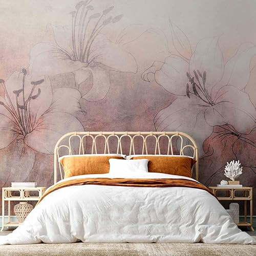 Miniatura 5 de artgeist Mural de pared Flores Florales 116 x 83 pulgadas - Papel tapiz autoadhesivo autoadhesivo extraíble de gran tamaño para decoración de pared,