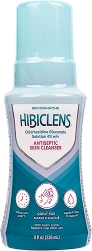 Hibiclens – Antimicrobial and Antiseptic Soap and Skin Cleanser – 8 oz with Foaming Pump – for Home and Hospital – 4% CHG