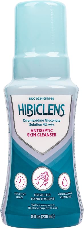 Hibiclens – Antimicrobial and Antiseptic Soap and Skin Cleanser – 8 oz with Foaming Pump – for Home and Hospital – 4% CHG | Trusted by healthcare for 50+ years, tough on hospital germs yet gentle for daily use*