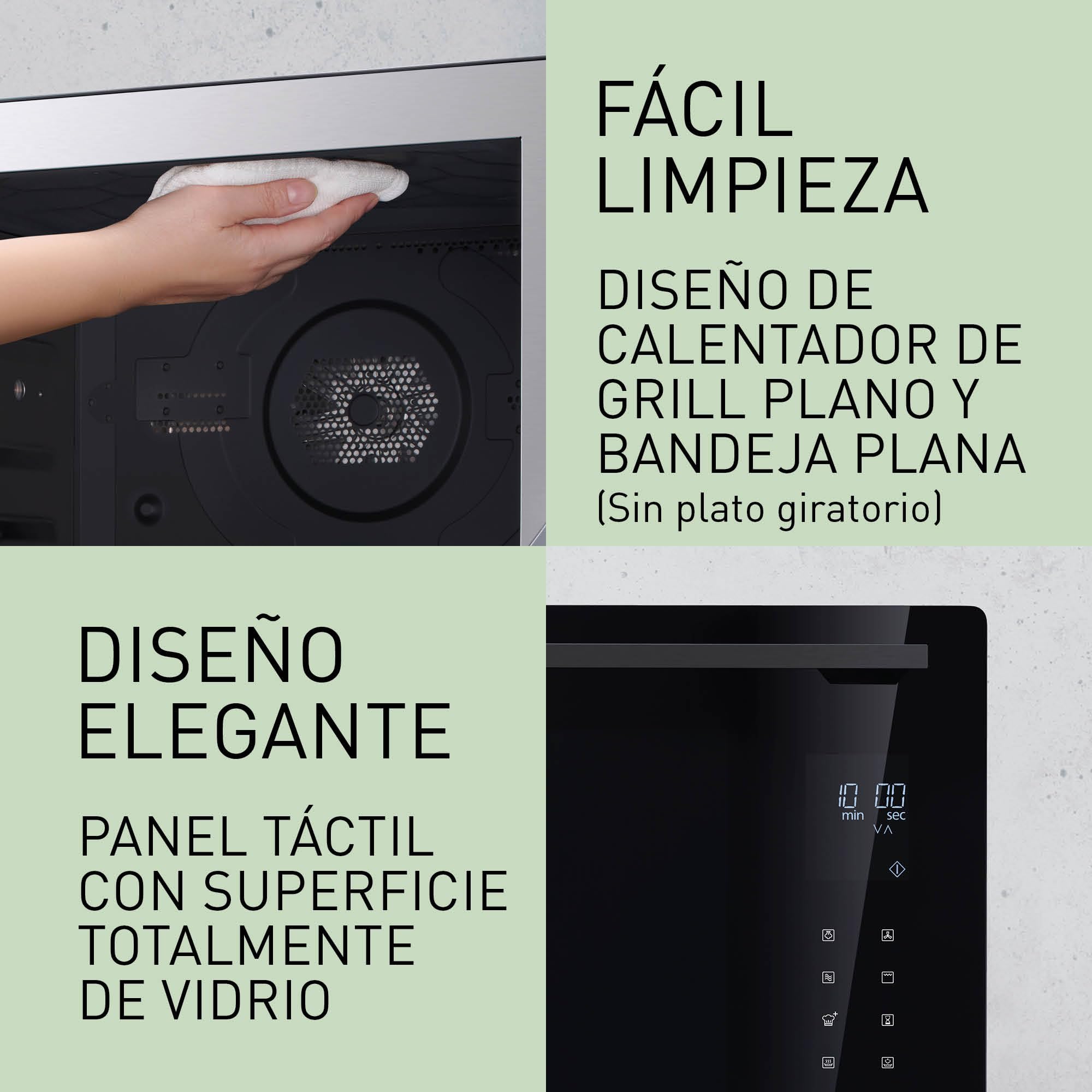 Panasonic NN-CS88LBEPG Horno combinado de vapor 4 en 1 con vapor, microondas, grill y convección, Tecnología Inverter, 31 L, 36 Programas Automáticos, Cocción en 2 Etapas, Menú Infantil, Negro