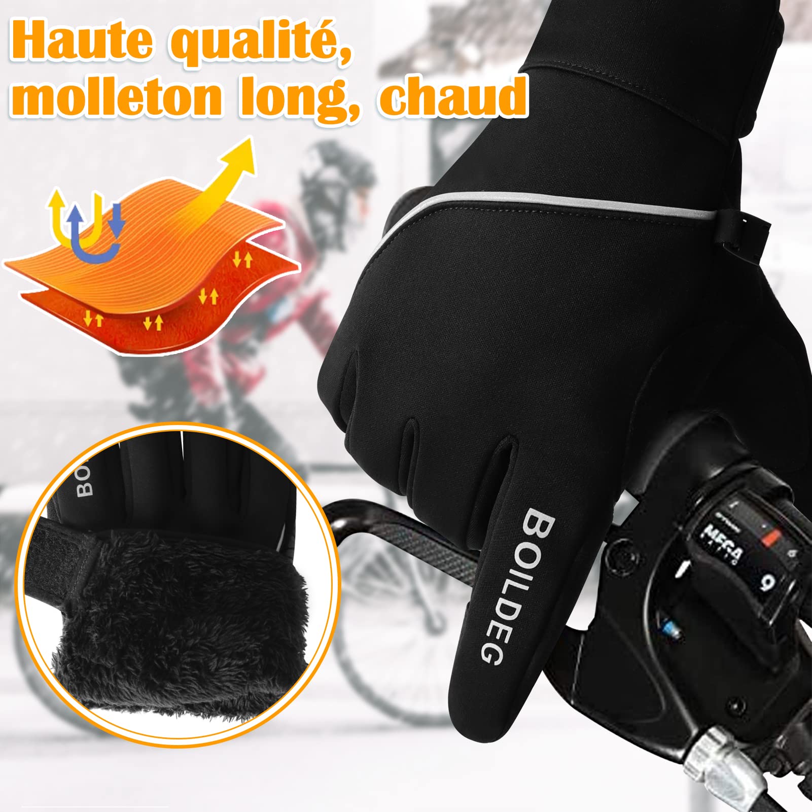 Gants de Cyclisme d'extérieur Coupe-Vent, antidérapants, Anti-Chocs, pour Homme et Femme
