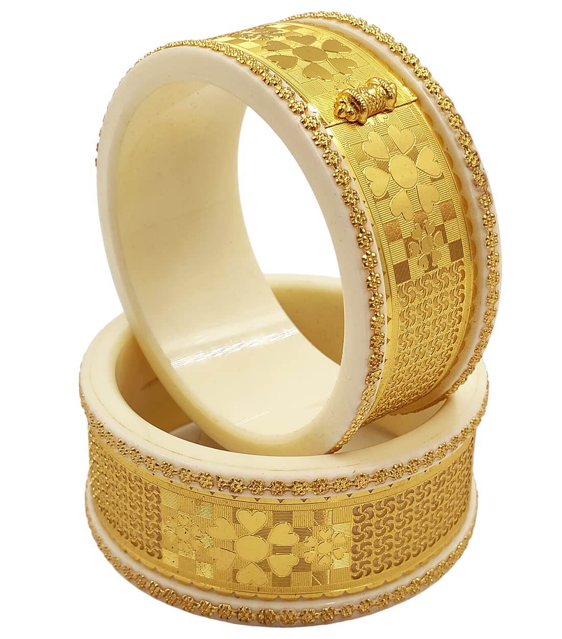 Tanvi J Acrylic Gold Plated Bracelet Shakha/Pola Set for women (White, 2-6) (B0BNZ85BW4) Amazon Price History, Amazon Price Tracker