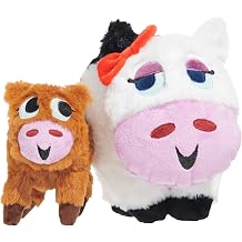 Barkbox Bertha the Cow Dog Toy | XL Plush Rip & Reveal Toy with 2 Squeakers, Bungee Calf, Treat Hiding & Crinkle | for Dogs