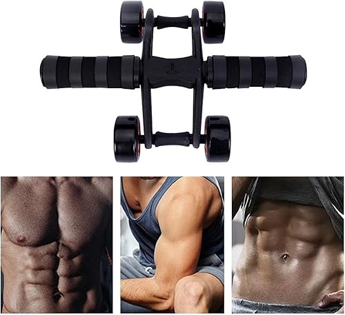 Miniatura 2 de Rodillo abdominal de 4 ruedas, tren de fortalecimiento de núcleo, equipo de entrenamiento de ejercicio abdominal, máquina de abdominales para