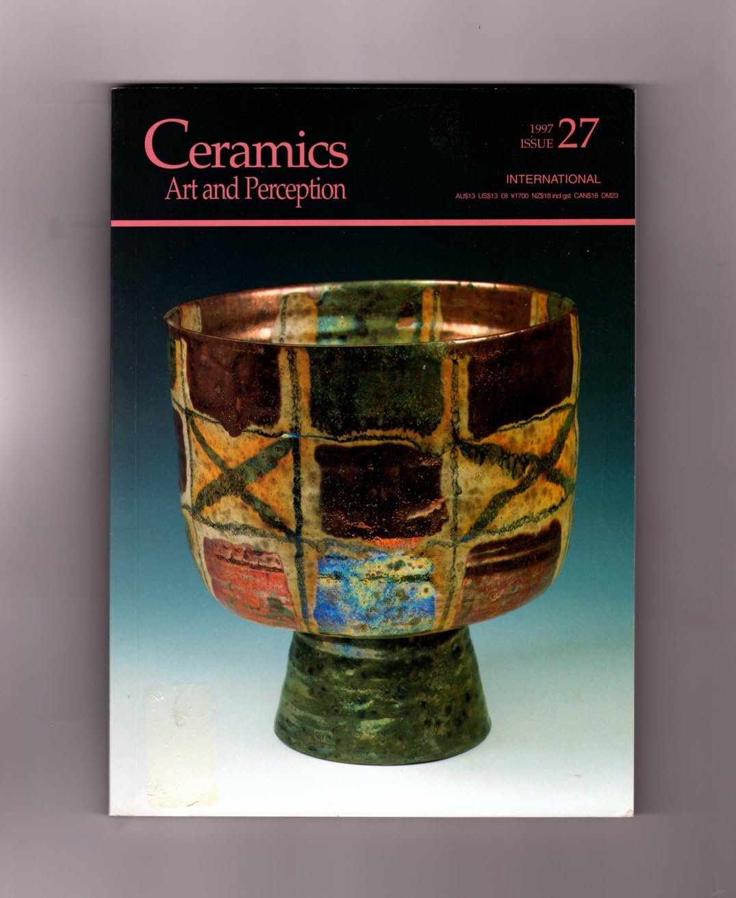 Ceramics: Art and Perception - 1997 Issue 27 International. Xavier Toubes; Greg Payce; Ingrid Lilligren; Albert Green; Beatrice Wood; Goro Suzuki; Linda Stanbridge; Robert Dawson; Joan Campbell; Bodil Maz; Ng Eng Teng; Jean-Pierre LaRocque; Andrew P Single Issue Magazine – January 1, 1997