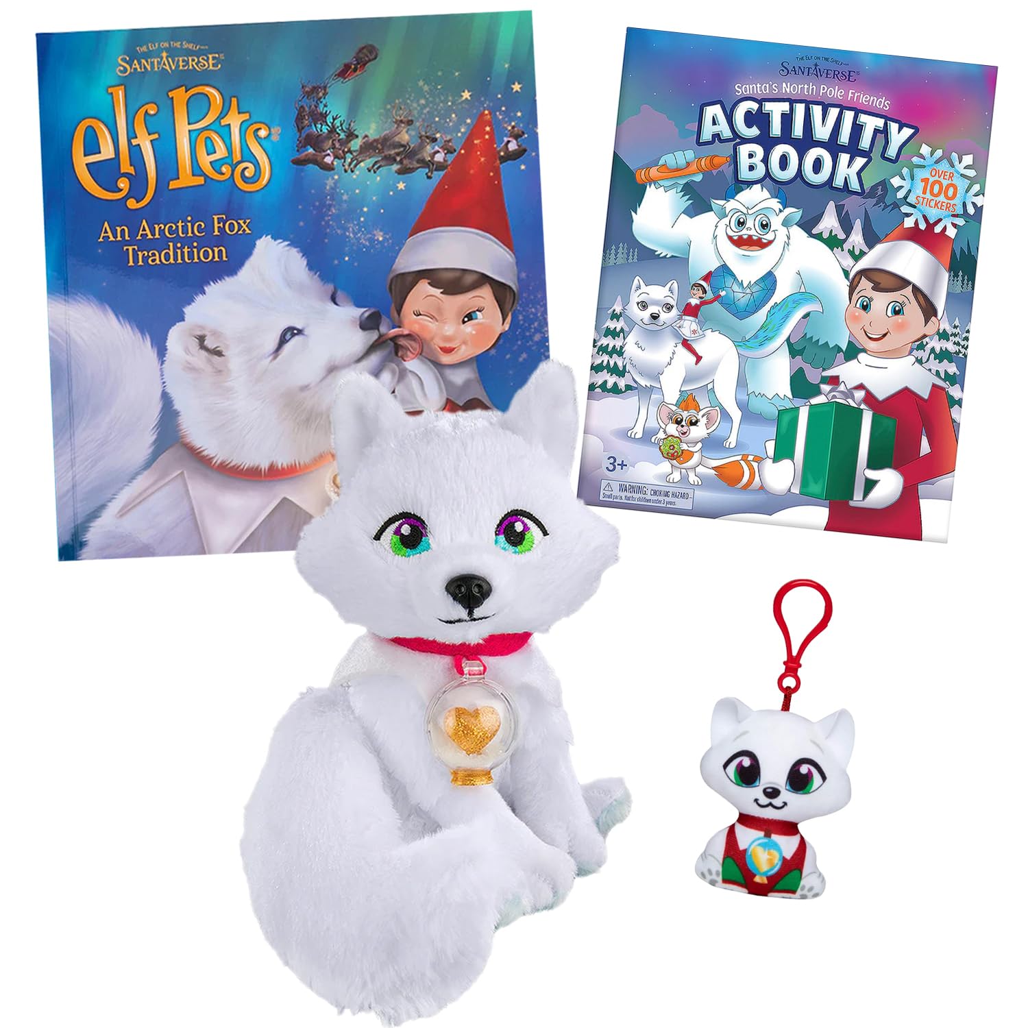 Arctic Fox Activity Set: an Arctic Fox Tradition, 4" Fox Clip-On, and Santa's Activity Book