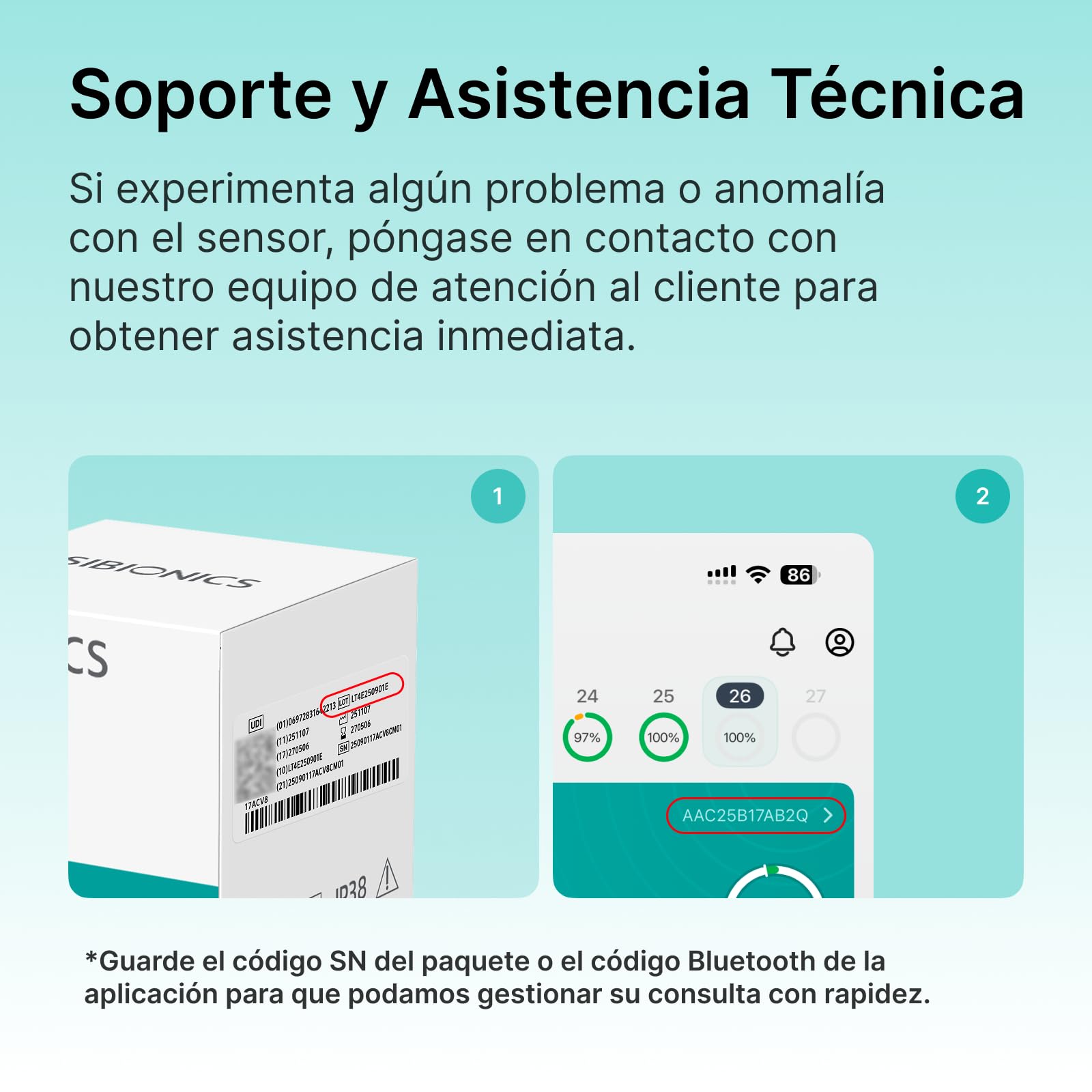 SIBIONICS GS3 Monitor Continuo de Glucosa - Sensor 14 Días con Parche | Sensor CGM con alarmas, análisis de comidas por IA y picos en tiempo real. Conexión NFC para iOS y Android.