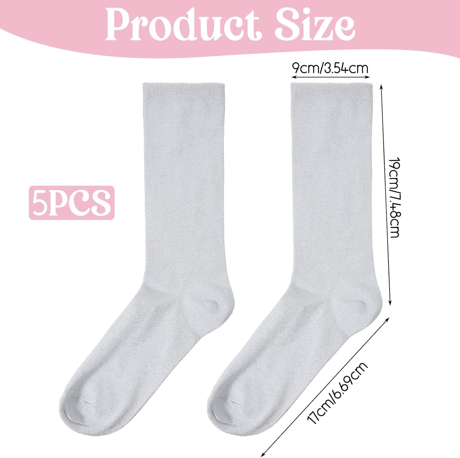 5 Pairs Women's Novelty Glitter Ankle Socks Shiny Metallic Glitter Crew Socks Novelty Casual Sock Retro Bling Ankle Sock for Women Girls - Image 5