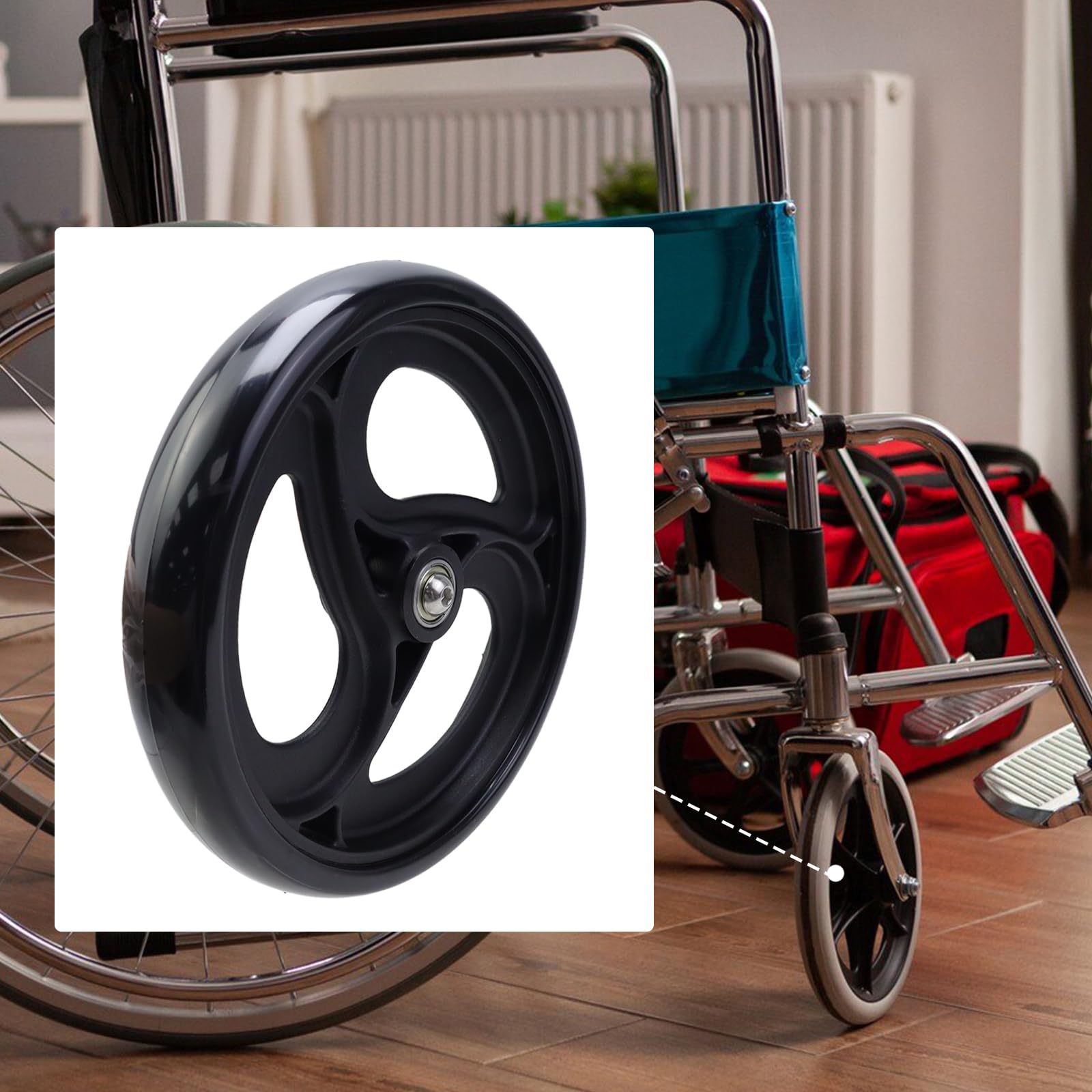 Semetall 2 ruedas de repuesto para silla de ruedas para andadores, ruedas delanteras antideslizantes de 8 pulgadas, ruedas delanteras de goma de repuesto para silla de ruedas, ruedas, ruedas,