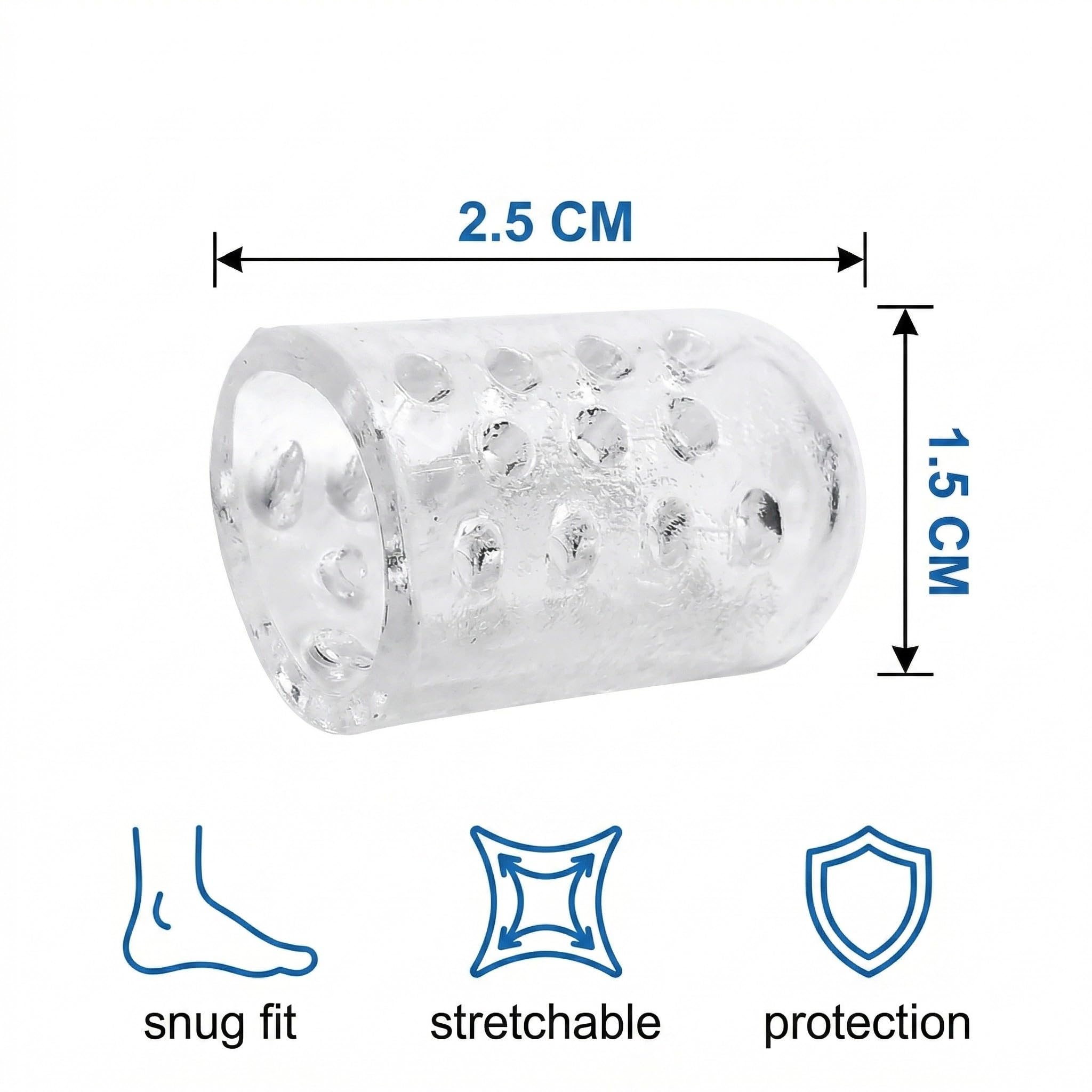 60 Pezzi Proteggi Dita Piedi in Silicone, Protezione Mignolo Piede Trasparente e Traspirante, Copri Dita Piedi per Prevenire Vesciche, Calli e Occhi di Pernice, Silicone Morbido ed Elastico