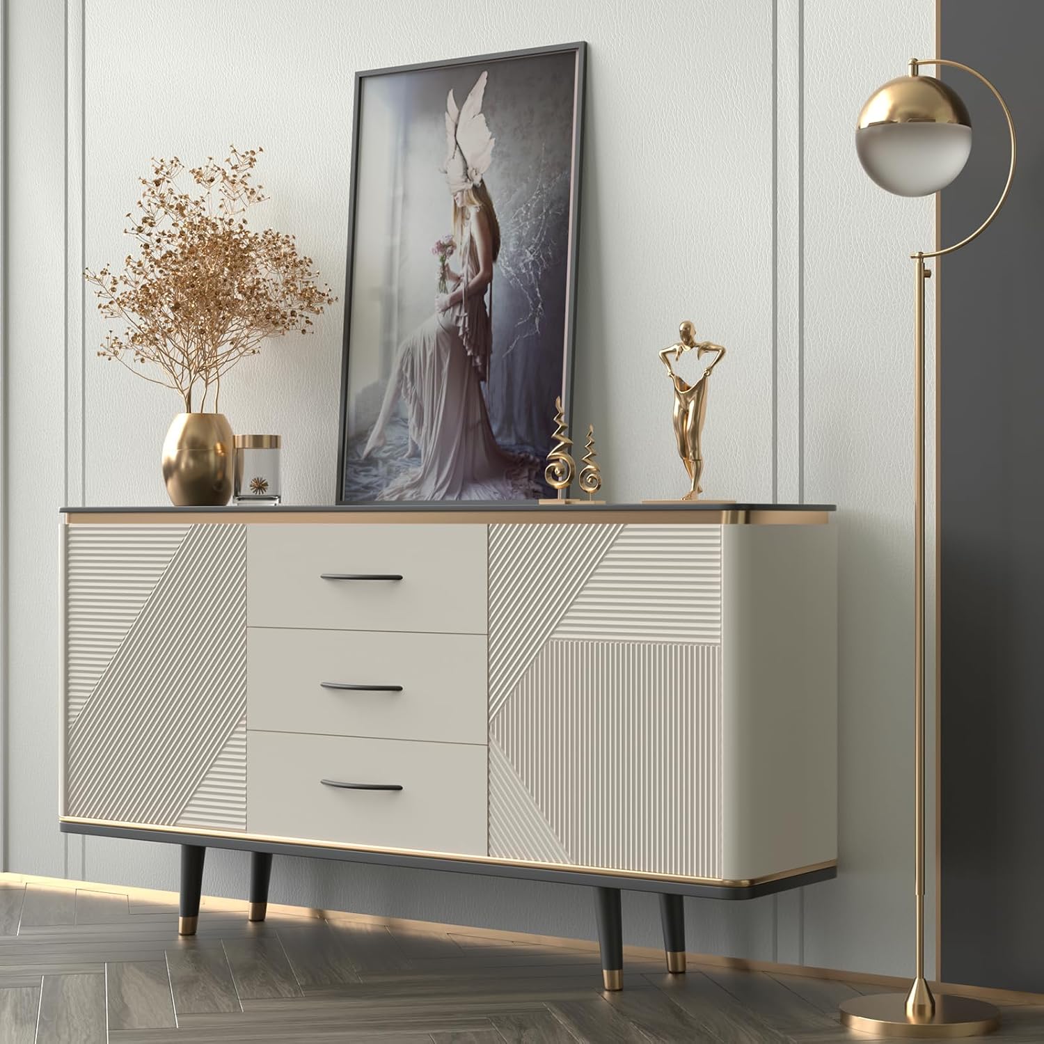 goldenwarm 5 pack Bow Kitchen Cabinet Door Handles 160mm Cupboards Drawers,Matt Black Drawer Furniture Handles,Pull Handle Stainless Steel