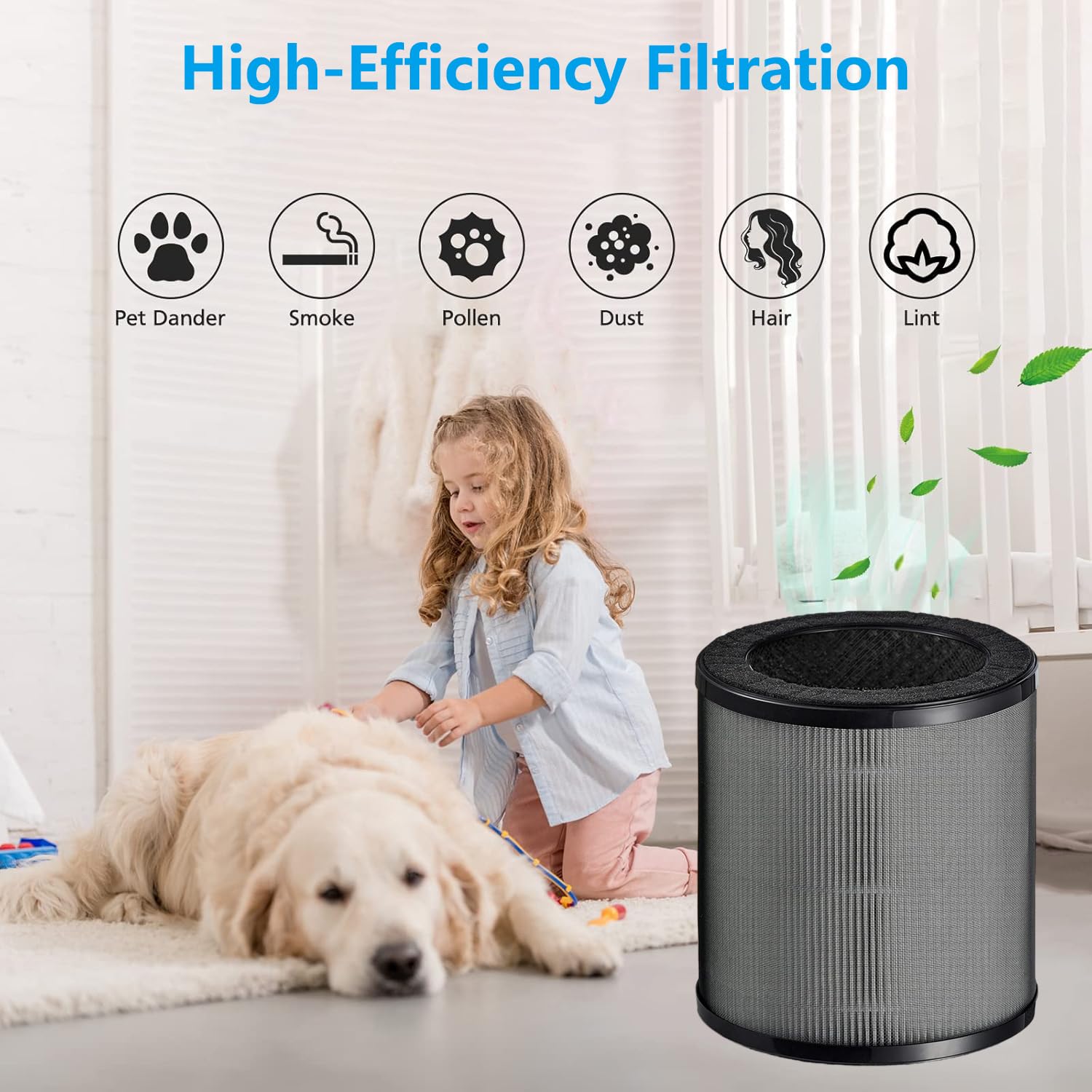 Airmega 50 Filtro de repuesto compatible con COWAY Airmega 50 purificador de aire 3 en 1 H13 True HEPA y filtro de aire de carbón activado, paquete de 2
