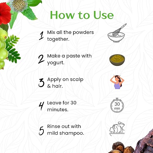 Miniatura 5 de Havintha Amla Reetha Shikakai - Polvo para el cabello, 8.01 oz (paquete de 3)