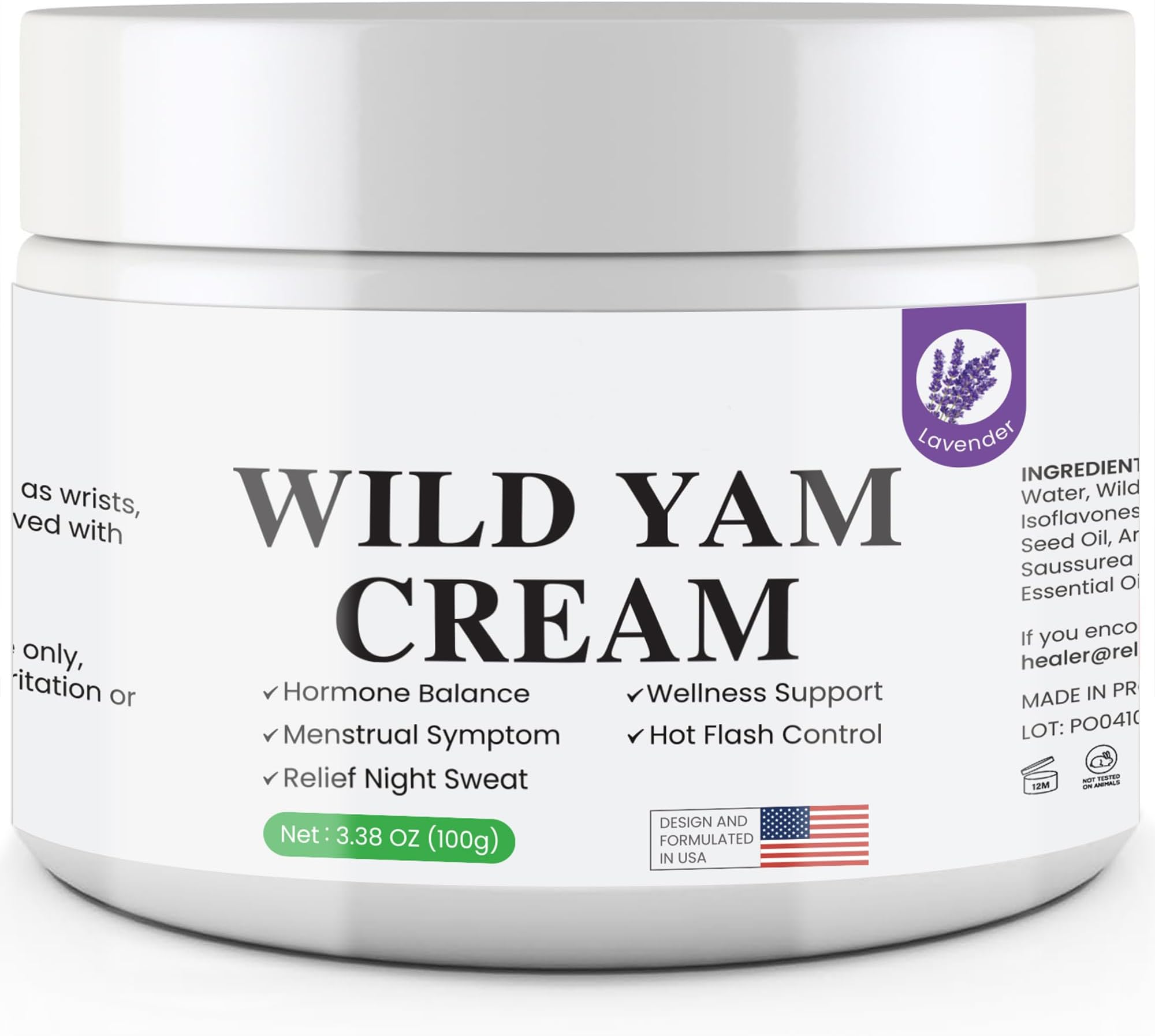 Wild Yam Cream for Hormone Balance: Dr. Barbara Recommended Organic Balance Cream for Menopause & Menstrual Support, Hot Flashes Night Sweats Relief 100G