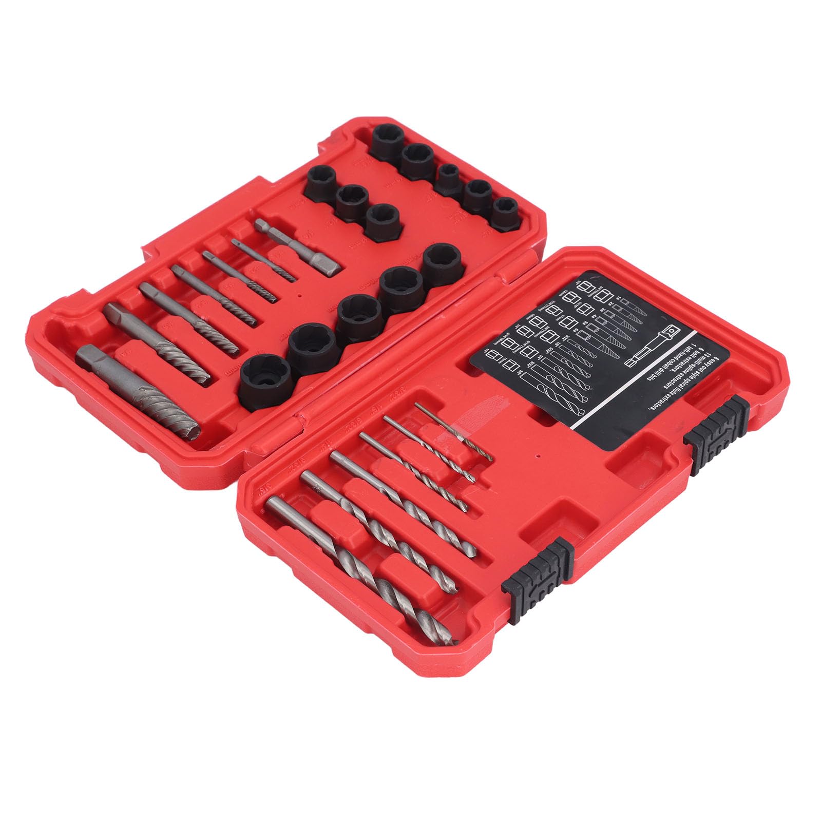 Kit de Extractor de 26 Piezas y Taladro para Zurdos, Juego de Taladro para Zurdos, con Adaptador Hexagonal, Herramienta fácil de extraer para Tornillos Pelados, dañados y Desgastados.