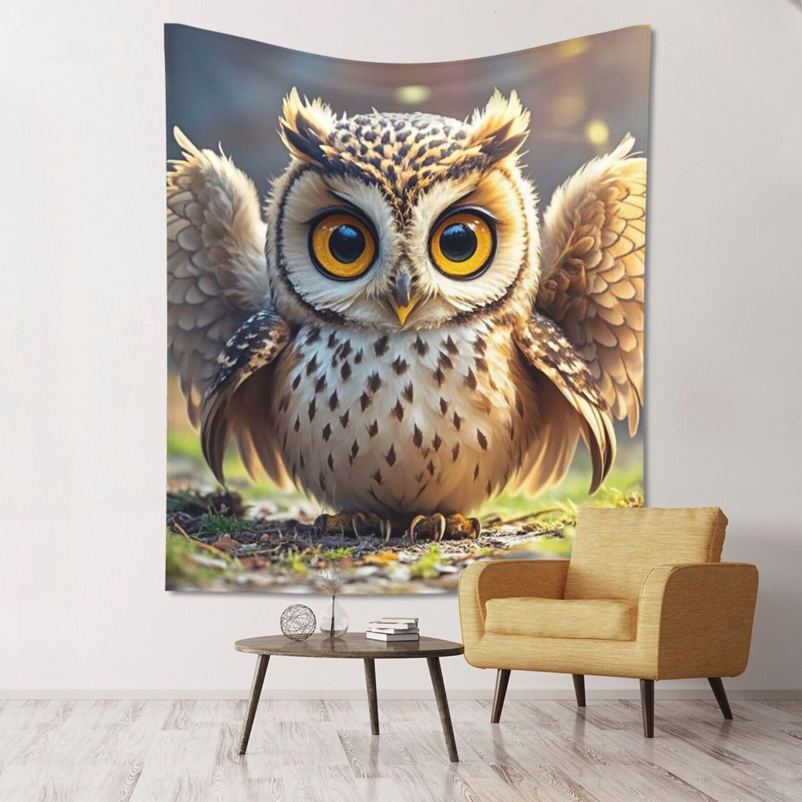 XOPEKVLAWM Tapestry Wall Hanging for Bedroom Aesthetic Wall Mural Tapestries 152x130 cm Art Backdrop Cute Owl Tapestries Landscape Poster Tapestry for Living Room Dorm Office Home Decor