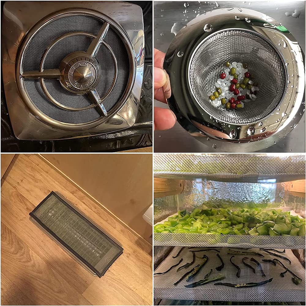 2 Pezzi Rete Metallica Maglia Piccola, 30 X 21cm Rete Acciaio Inox Metallica In Acciaio 1mm Fori 20 Della Maglia 304 Foglio Filtro Filtrante,per Ventilazione, Sicurezza, Finestra, Giardino