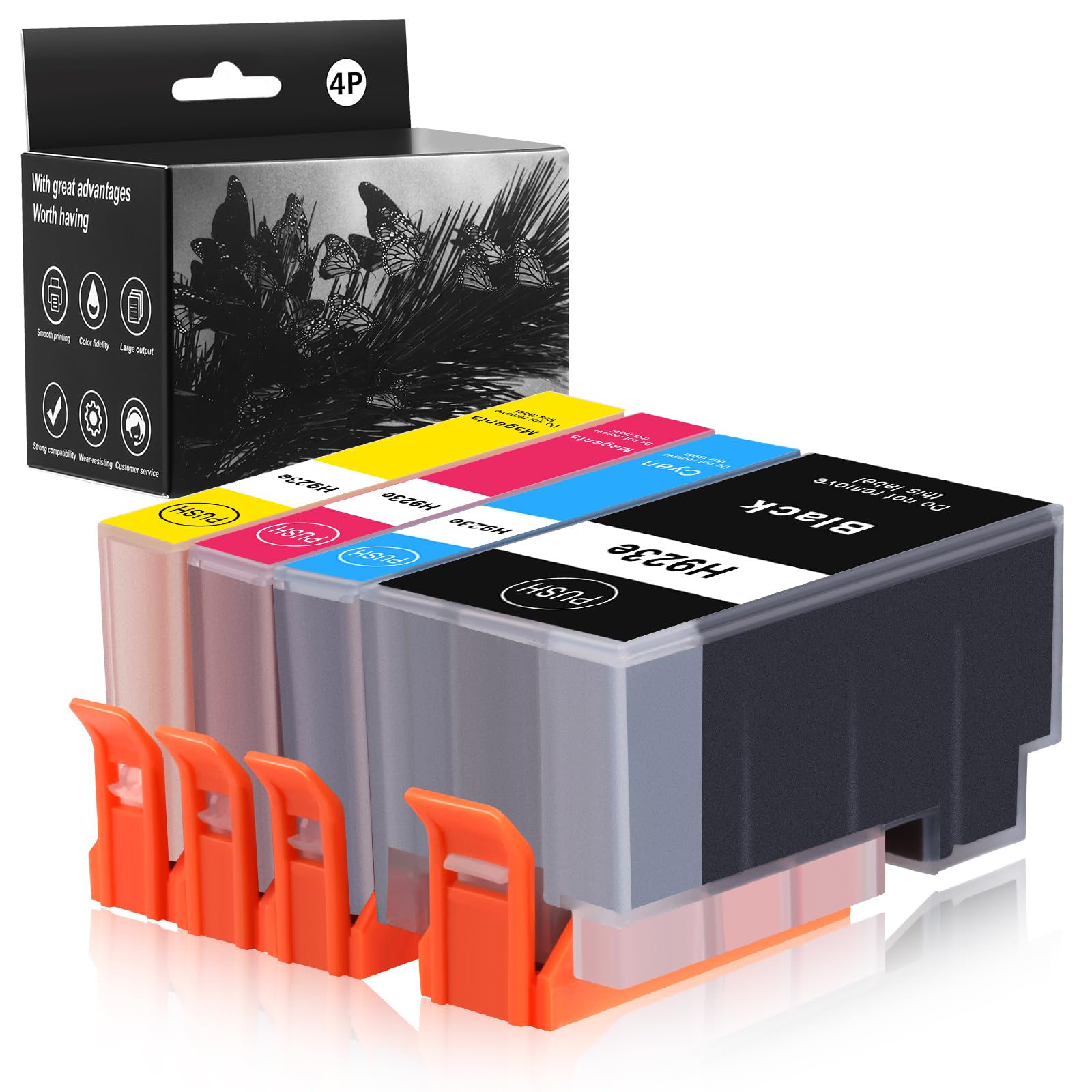 Photo 1 of Aceozsoronn 923e 923XL 923 Ink Cartridges for HP OfficeJet Pro 8130e 8135e 8139e 8138e 8122e 8120 8124e 8125e 8130 8132e 8134e Printers (4 Pack with Chip)