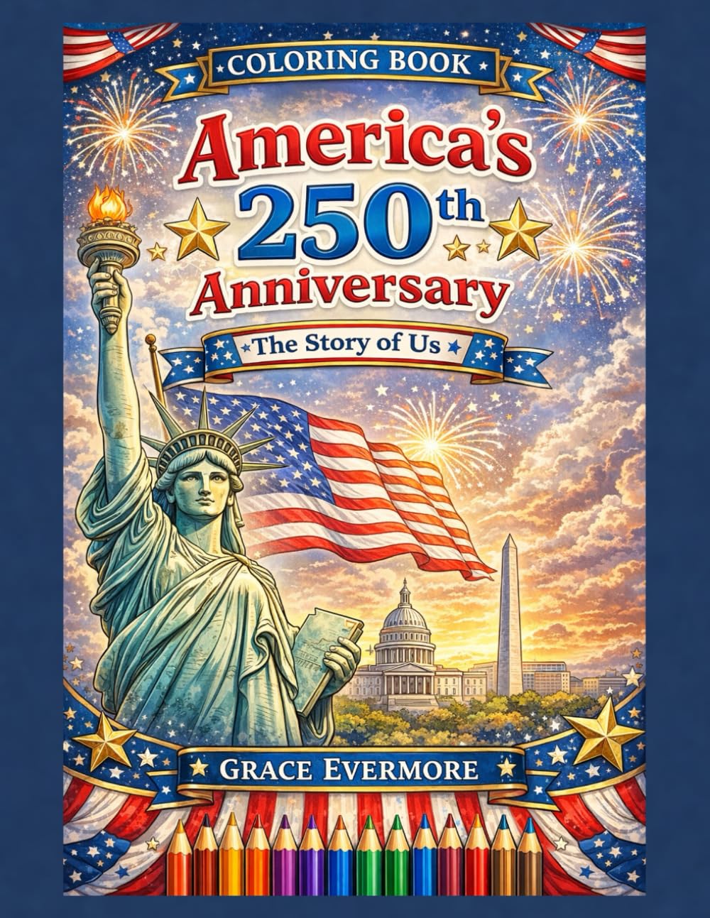 America's 250th Anniversary: The Story of Us Coloring Book (America's 250th Anniversary Coloring Books)