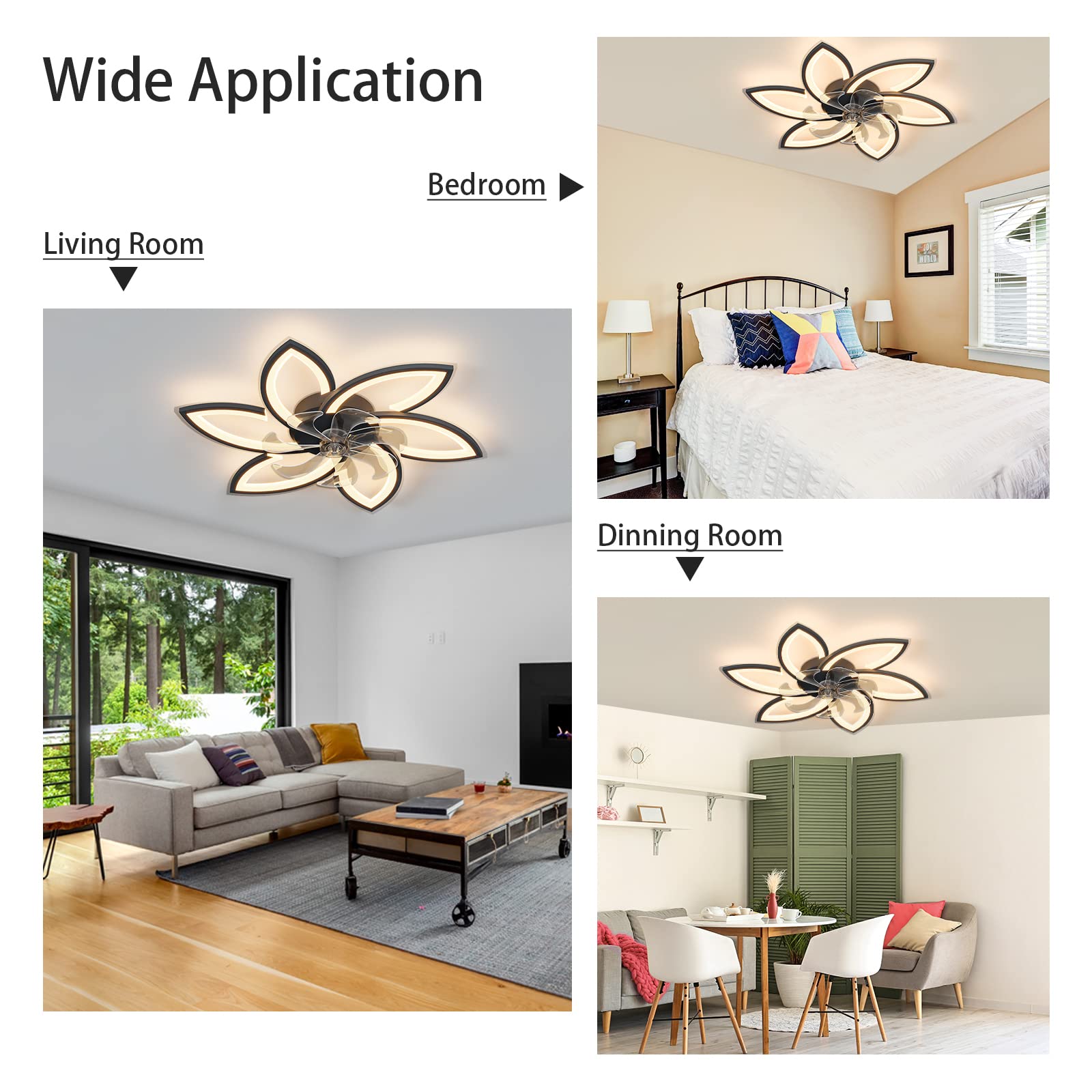 Ventilateur de plafond silencieux Fleur