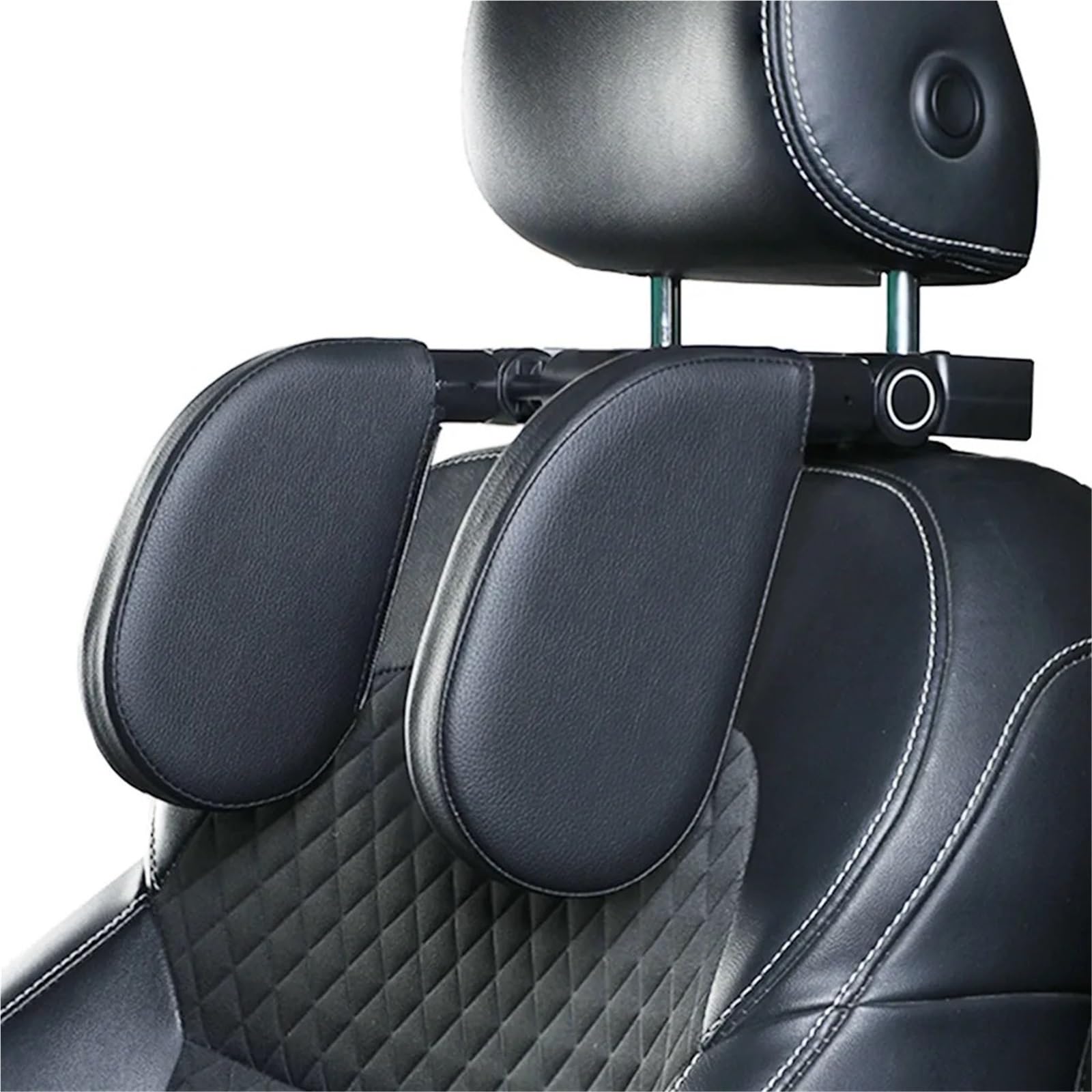 Reposacabezas Coche Almohada para reposacabezas de Coche, Ajustable 360°, para Dormir, Soporte para Cabeza y Cuello, cojín para Descansar el Asiento.(Black)