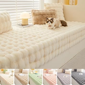 Custom Super Soft Plush Bay Window Cushion, Non-Slip Window Seat Cushions Indoor