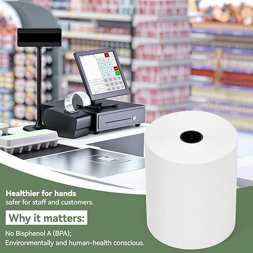 Miniatura 7 de Papel de impresora térmica de recibos POS de grado A de 3 18" x 230' (32 rollos)