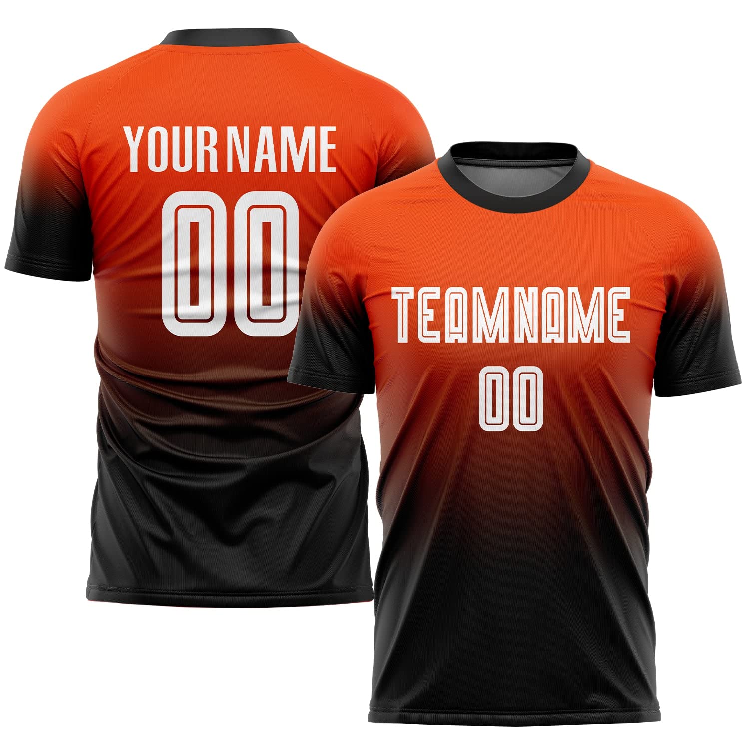 Custom Soccer Jerseys for Men Women Youth Kids, Orange White Personalized Soccer Jersey Printed Name Number Logo Mens Clothing