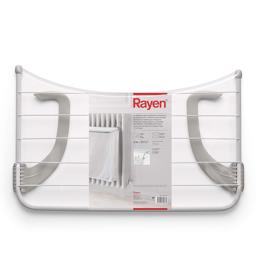 Immagine del prodotto Rayen | Stendibiancheria per termosifoni e balconi | stendino per piccola biancheria | 4 m di superficie di asciugatura | Stendibiancheria da interno ed esterno | 54,5 x 35 x 13,5 cm