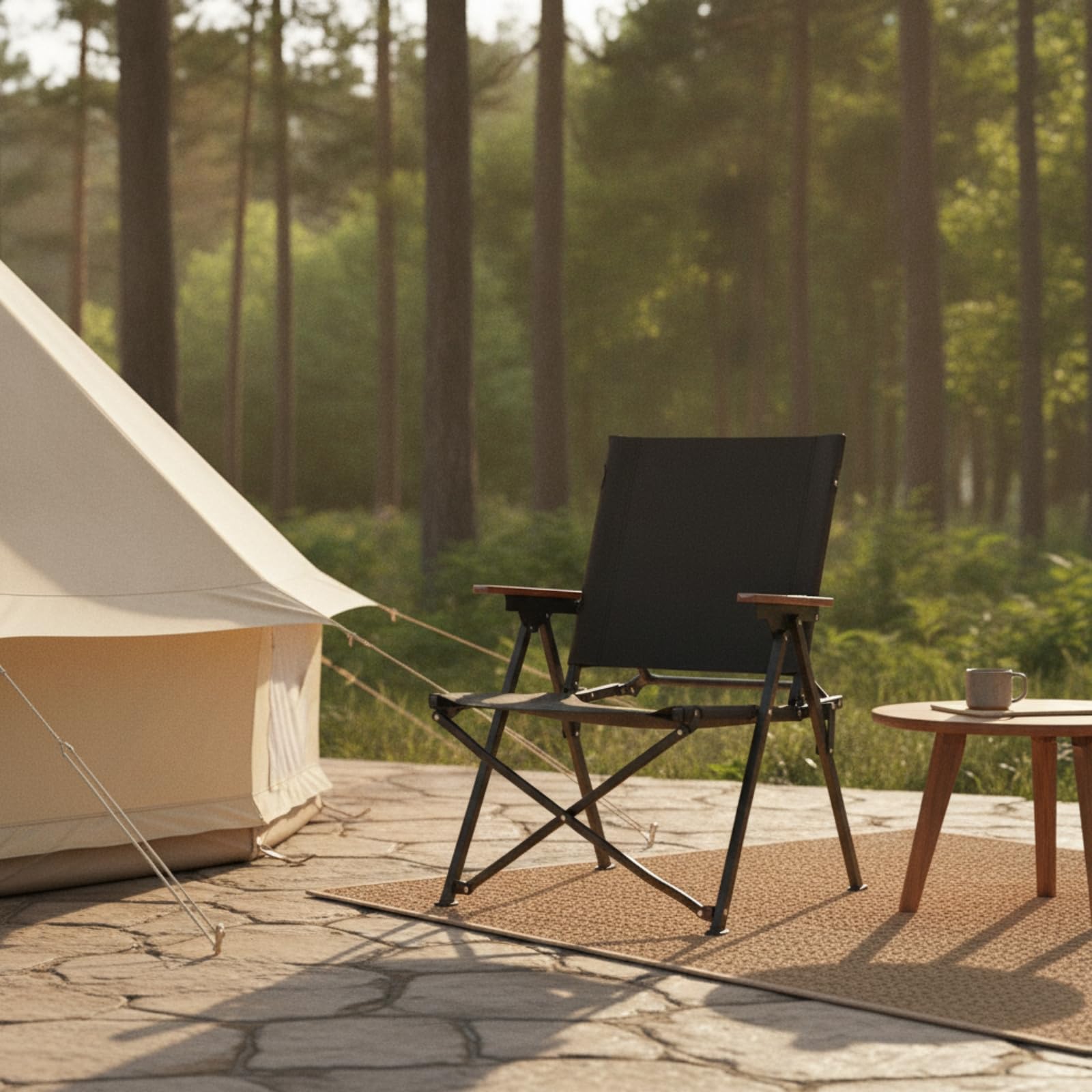 Harilla Siège de Camping Repliable avec Structure en Acier au Carbone et Tissu Oxford pour Les Activités de Plein Air et Les Loisirs Créatifs, Noir Encre