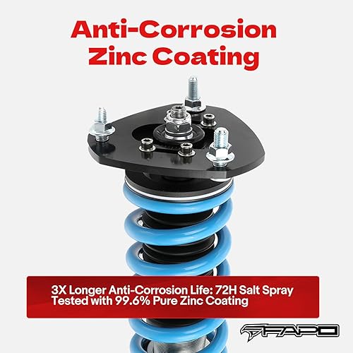 Miniatura 3 de FAPO - Suspensión de altura ajustable coilover, monotubo, amortiguador ajustable de 16 niveles compatible con Honda Civic 2001-2005 EM ES con Honda