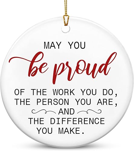 OASSIE Regalos de agradecimiento de Navidad para empleados para compañeros de trabajo, adornos de Navidad de cerámica 2025 para decoraciones de