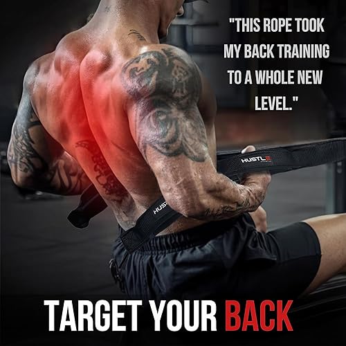 Miniatura 3 de Hustle Athletics Accesorios de cable de cuerda de tríceps para uso en el gimnasio, equipo de gimnasio perfecto para el hogar, accesorios de
