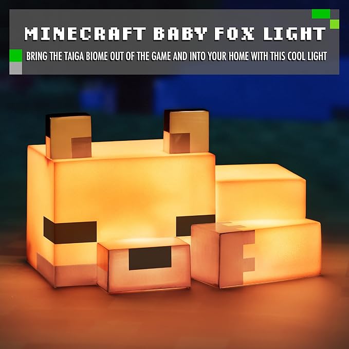 Paladone Paladone Minecraft Cute Fox Night Light, Soft Orange Glow, Officially Licensed Minecraft Decor and Desk Lamp for Gaming Room or Kids and Tween Bedroom photo 2
