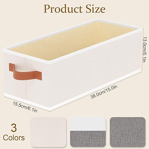 Miniatura 5 de Cesta de almacenamiento pequeña, paquete de 5 unidades, contenedores de almacenamiento plegables abiertos, cajas de almacenamiento con asas,