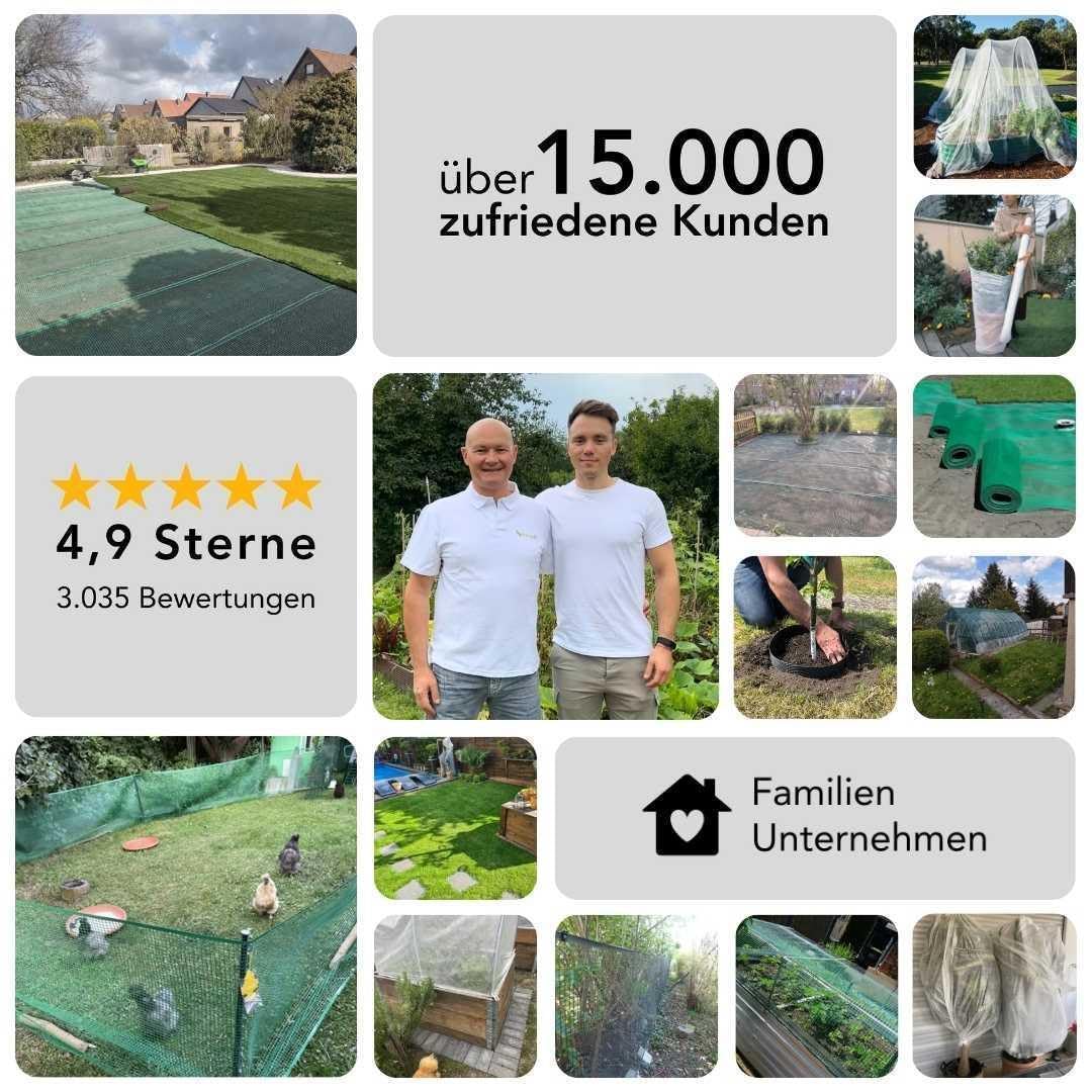 Florade® Kunststoffzaun | Gartenzaun | Geflügelzaun | Gartenzaun Kunststoff | Hundezaun | Robust & witterungsbeständig | Vielseitig einsetzbar | Schwarze Farbe | Quadratförmige Maschen | 270g/m²