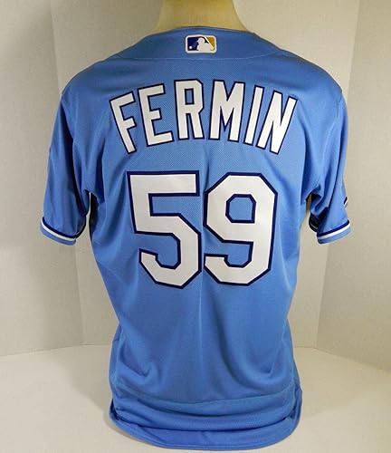 2020 Kansas City Royals Freddy Fermin #59 Game Issued Light Blue Jersey DG P 3 - Game Used MLB Jerseys disponible en Yaxa Colombia
