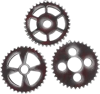 Cabilock Retro Gear Wall Decoration 3Pcs Set Vintage Wooden Gears Wall Art Industrial Hanging Decor for Home Coffee Shop Living Room 4.7 Inch