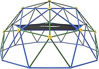 Gardenature 10FT Climbing Dome with Hammock - ASTM Certified Kids Jungle Gym, 880 lbs Capacity Anti-Rust Outdoor Climber Blue & Green