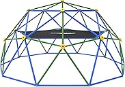 Gardenature 10FT Climbing Dome with Hammock, Outdoor Jungle Gym for Kids, Geometric Dome Climber Supporting 880 Lbs Anti-Rust Metal Outdoor Play Structure ASTM Approved Blue & Green