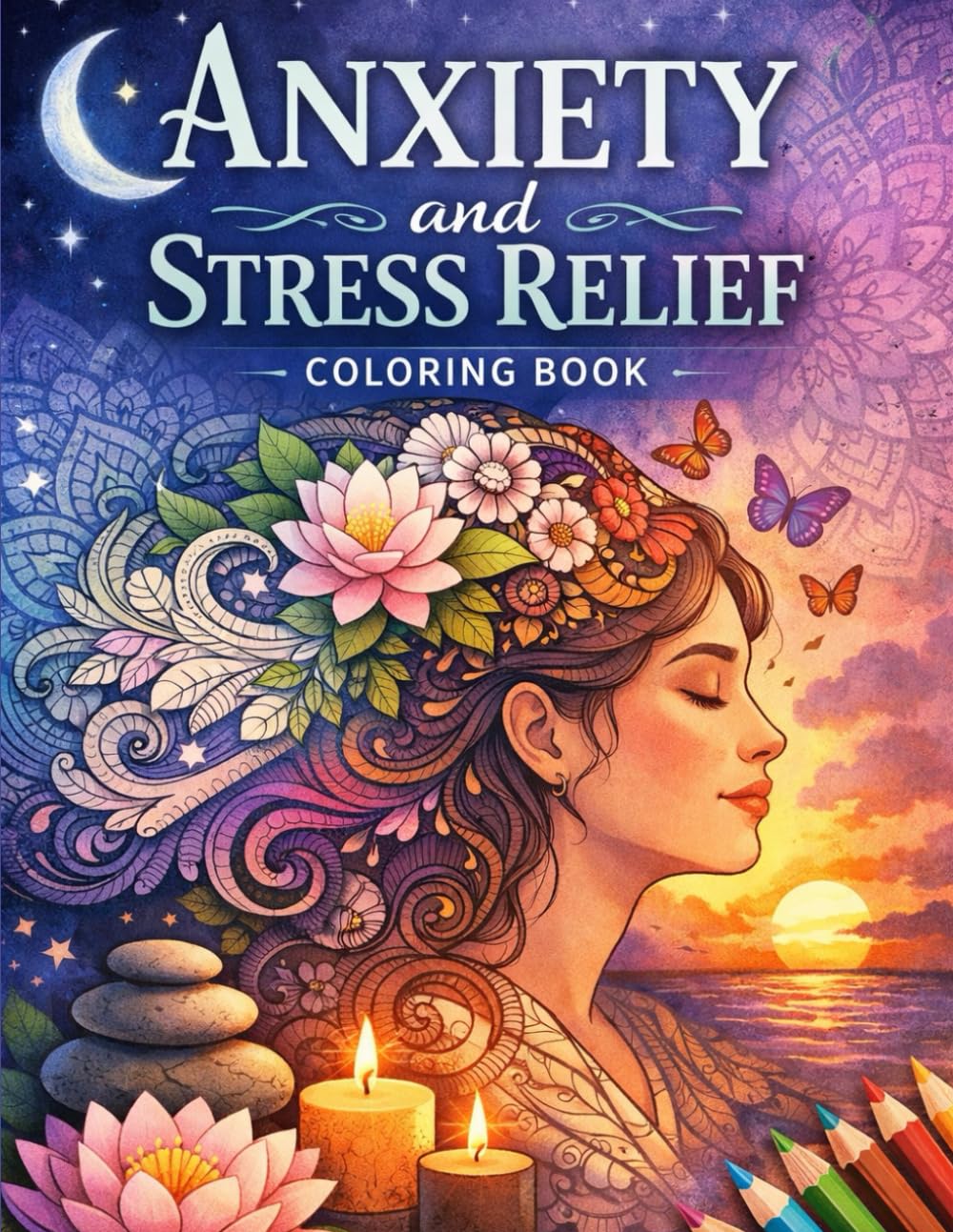 Anxiety and Stress Relief Coloring Book: Mandalas and Patterns for Relaxation and Mindfulness