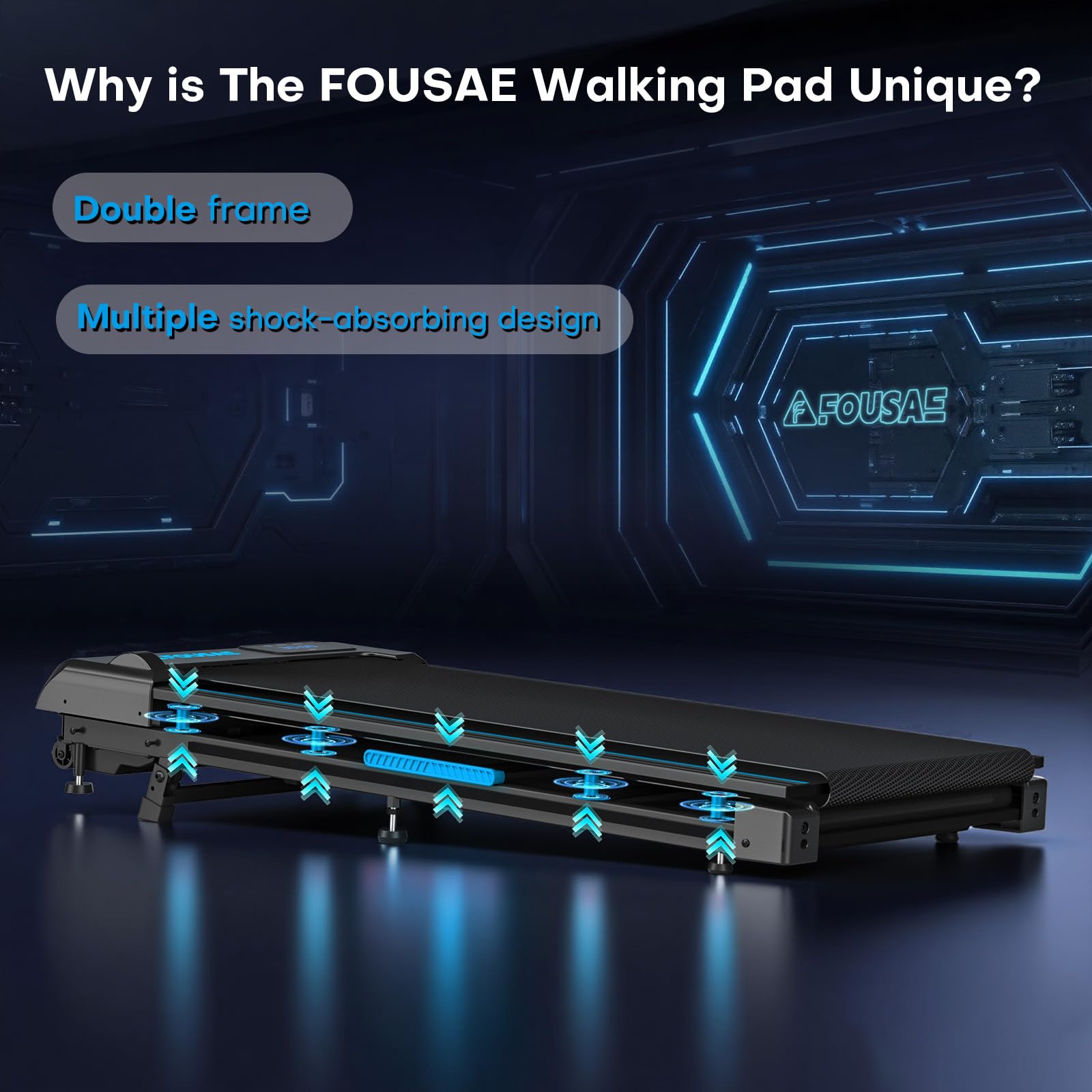 Walking Pad, 1-10 km/h Laufband für Zuhause mit 9% Steigung, 2.5HP Walking Machine mit LED-Anzeige, Fernbedienung, 12 Programes, Doppelter Stoßdämpfung Bis 150kg Belastbar