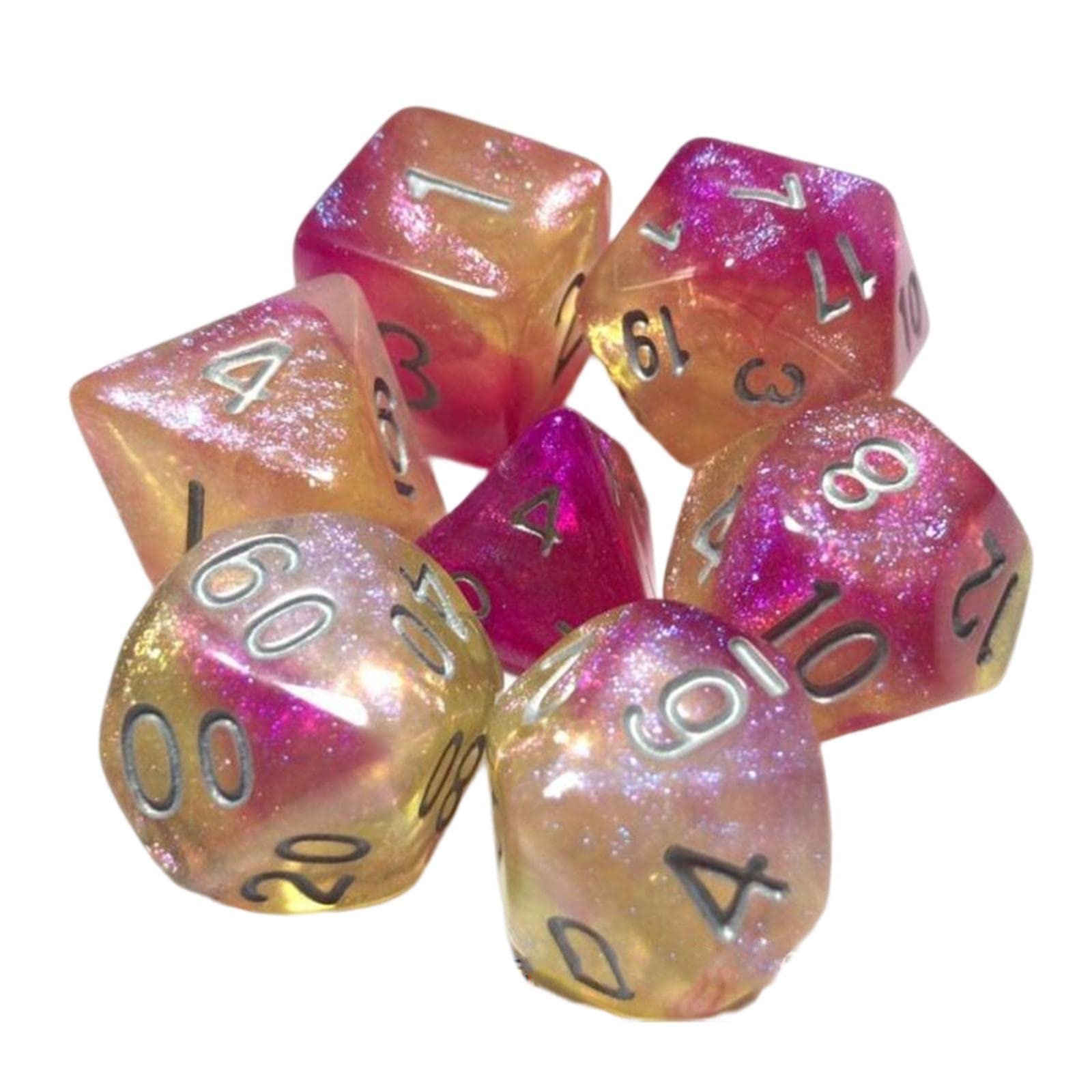 Lot de 10 dés polyédriques - 7 dés RPG pour apprendre les mathématiques - Style D