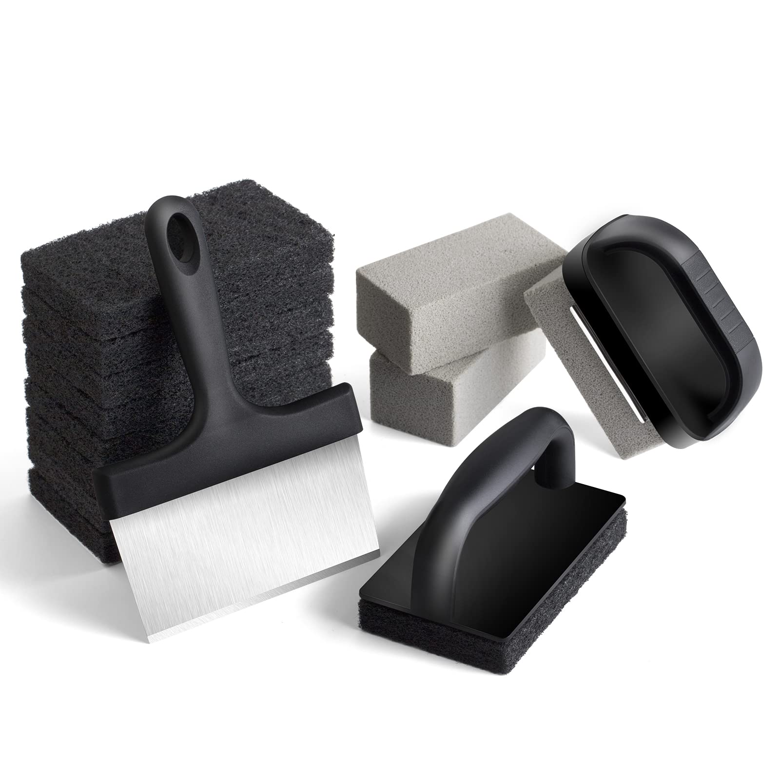 Kit de limpieza de plancha Blackstone para parrilla Blackstone + raspador + limpiador de estropajos