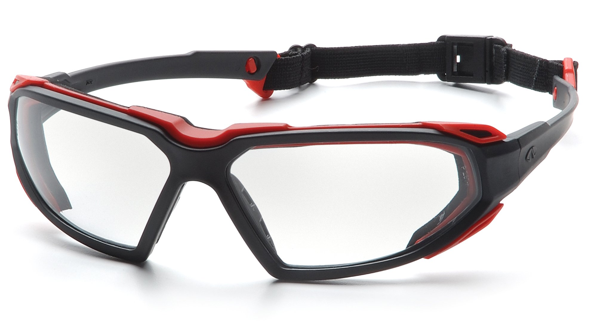Pyramex Highlander Lunettes de sécurité – Clair objectif anti-buée, cadre noir/rouge par Pyramex Safety