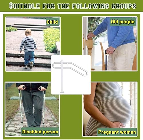 Miniatura 4 de SMQLJXC Pasamanos de metal de 28 pulgadas para escaleras, barandillas negras para escaleras, barandillas de escaleras interiores para exteriores