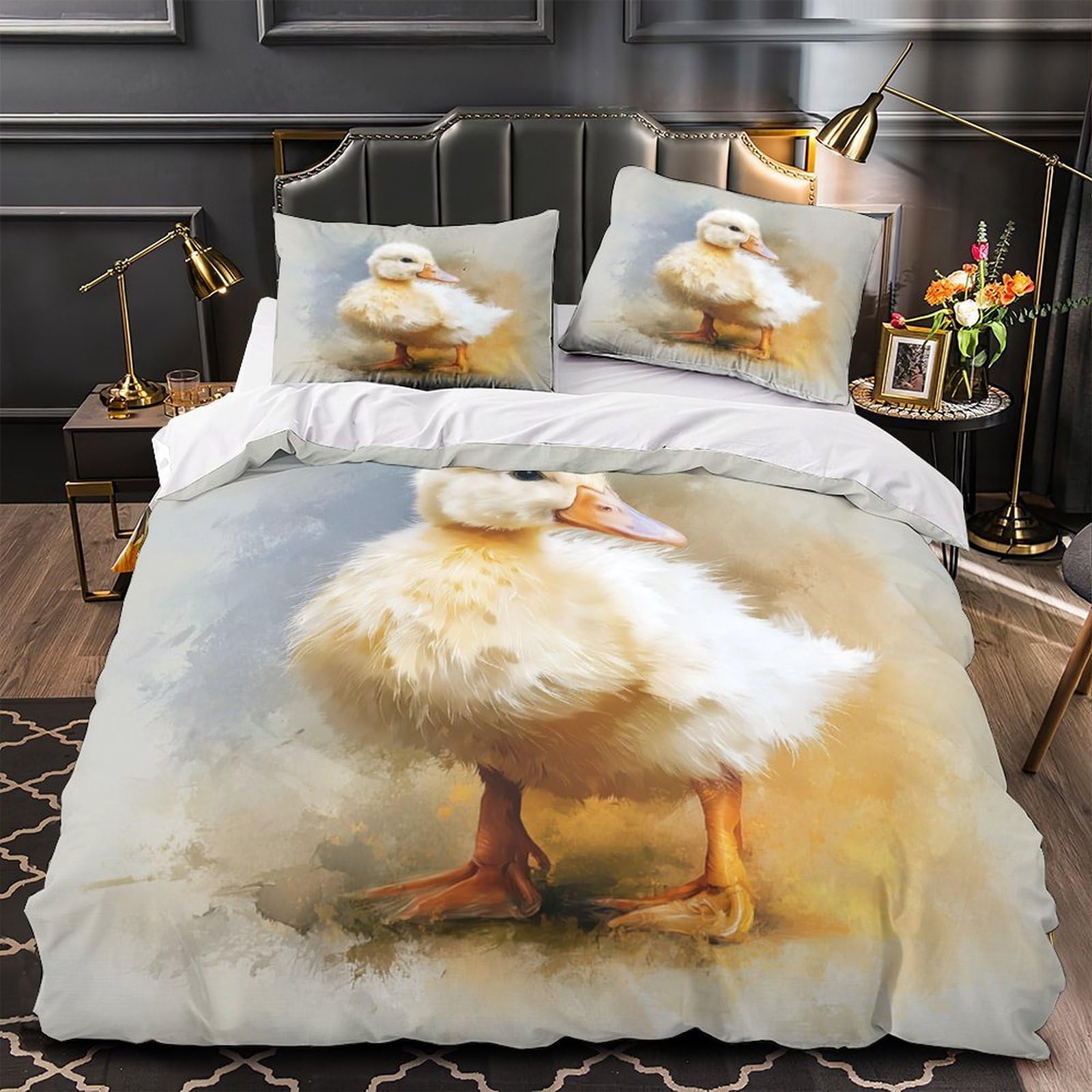 Parure de lit aquarelle caneton pour envelopper de tendresse les nuits de votre enfant