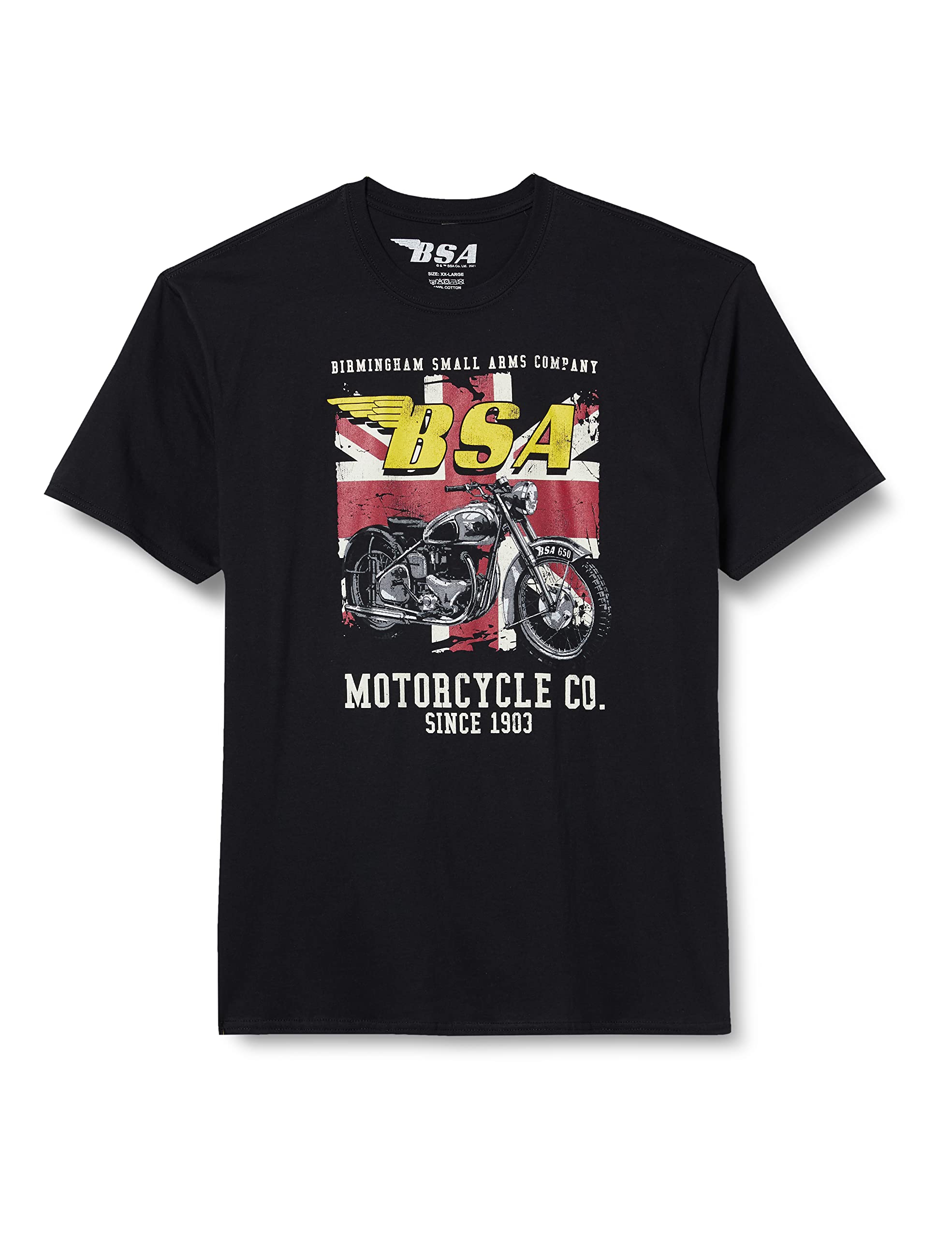 GM MOTORS Men's Union Jack T-Shirt, Black, Small