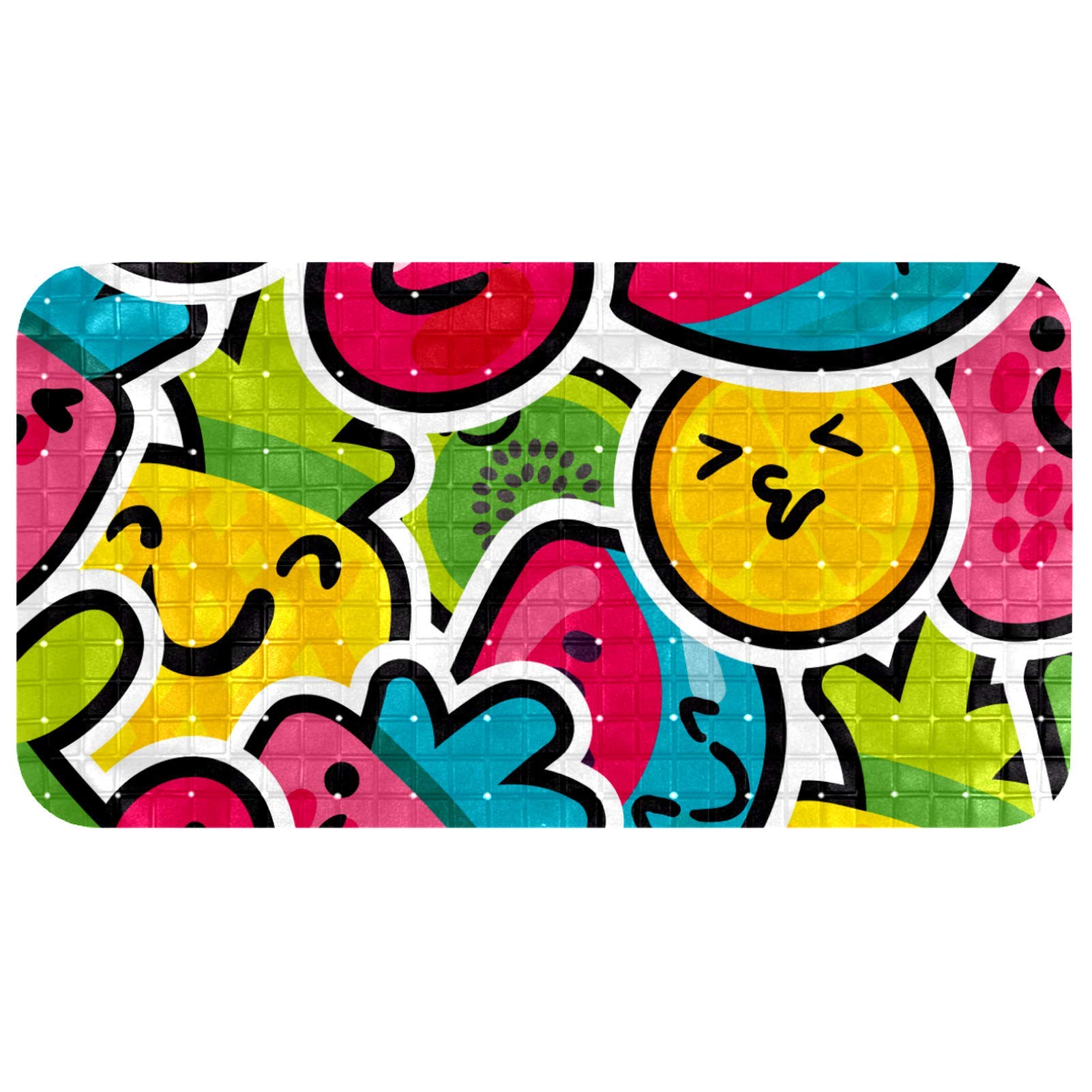 Tapis de bain Bennigiry séchage rapide motif fruit cerise fraise